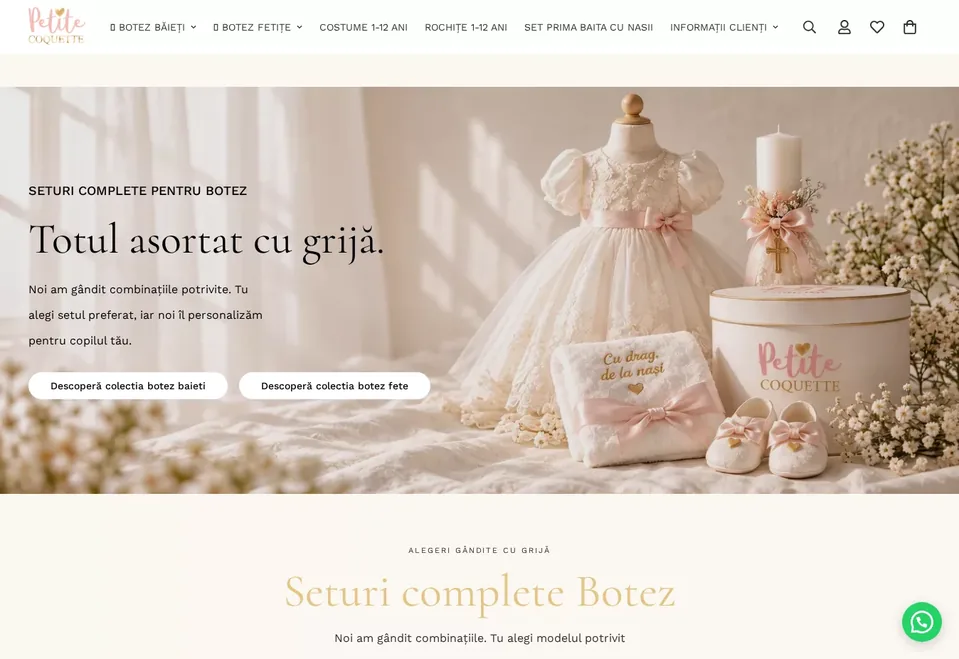 Vedere desktop a magazinului online Petite Coquette