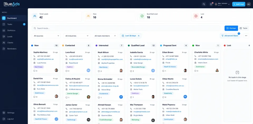 Gestionarea solicitărilor în BlueAds CRM